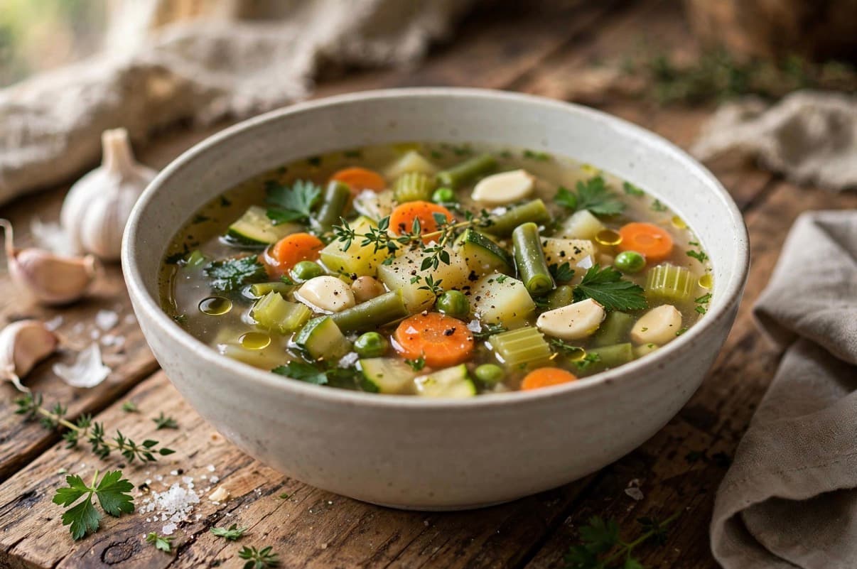 Garlic vegetable soup
